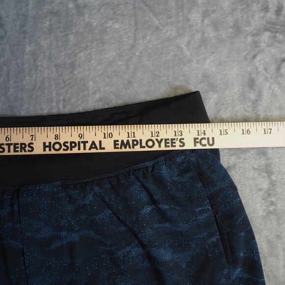 Lululemon‎ T.H.E. 9" Shorts Mens Size M Linerless Navy Blue Black Running Gym - Picture 2 of 8